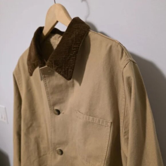 NWT Polo Ralph Lauren Beige Oversize Jacket Corduroy Collar Cuff Size Medium - Picture 8 of 13